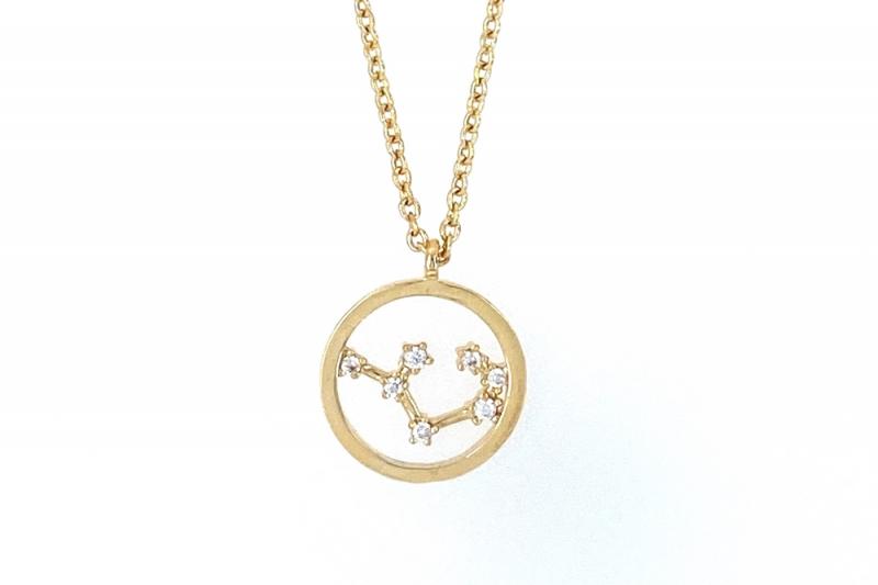 [Ozel] Delicate Fit Glossy Brass Cubic Necklace